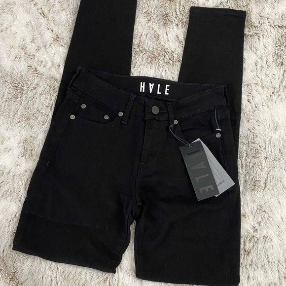 HALE Women Skinny Jeans | Black Skinny Jeans Size 24 | HALE Mid Rise Skinny Jean - Picture 3 of 14